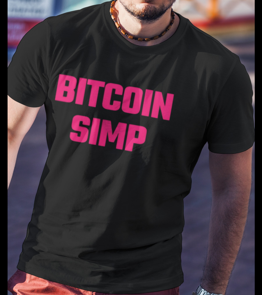 Bitcoin Simp Pink Block Letters T-Shirt