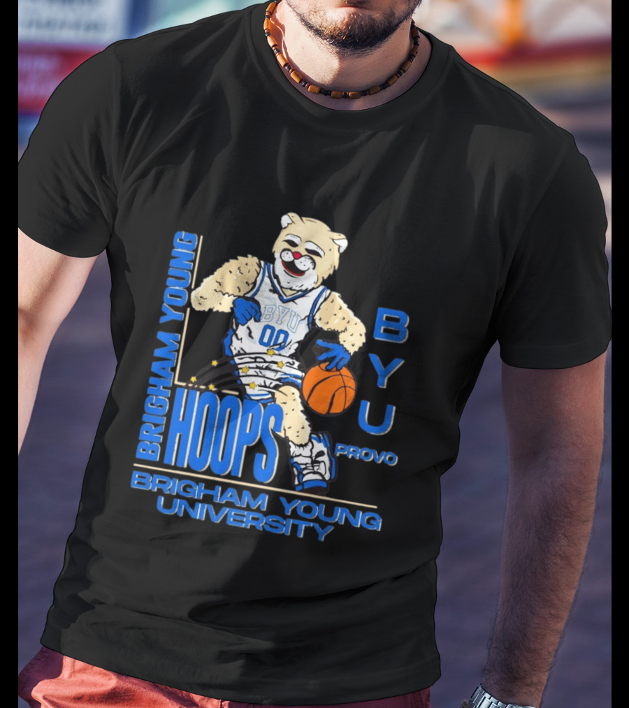 Brigham Young University Hoops BYU Provo Basketball Bear T-Shirt