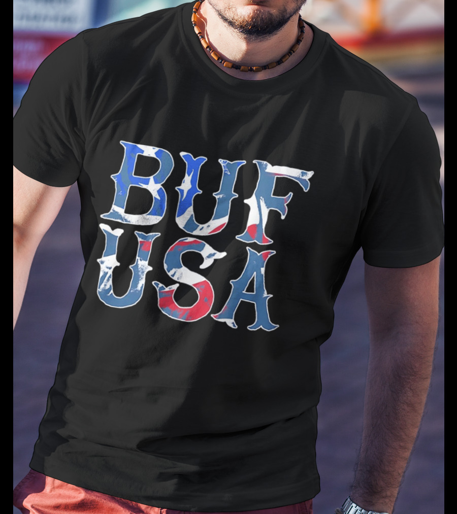 BUF USA American Flag Colors Buffalo Bills T-Shirt