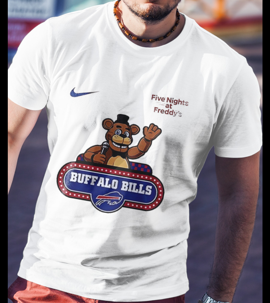 Buffalo Bills Five Nights At Freddy's Freddy Fazbear Collaboration T-Shirt