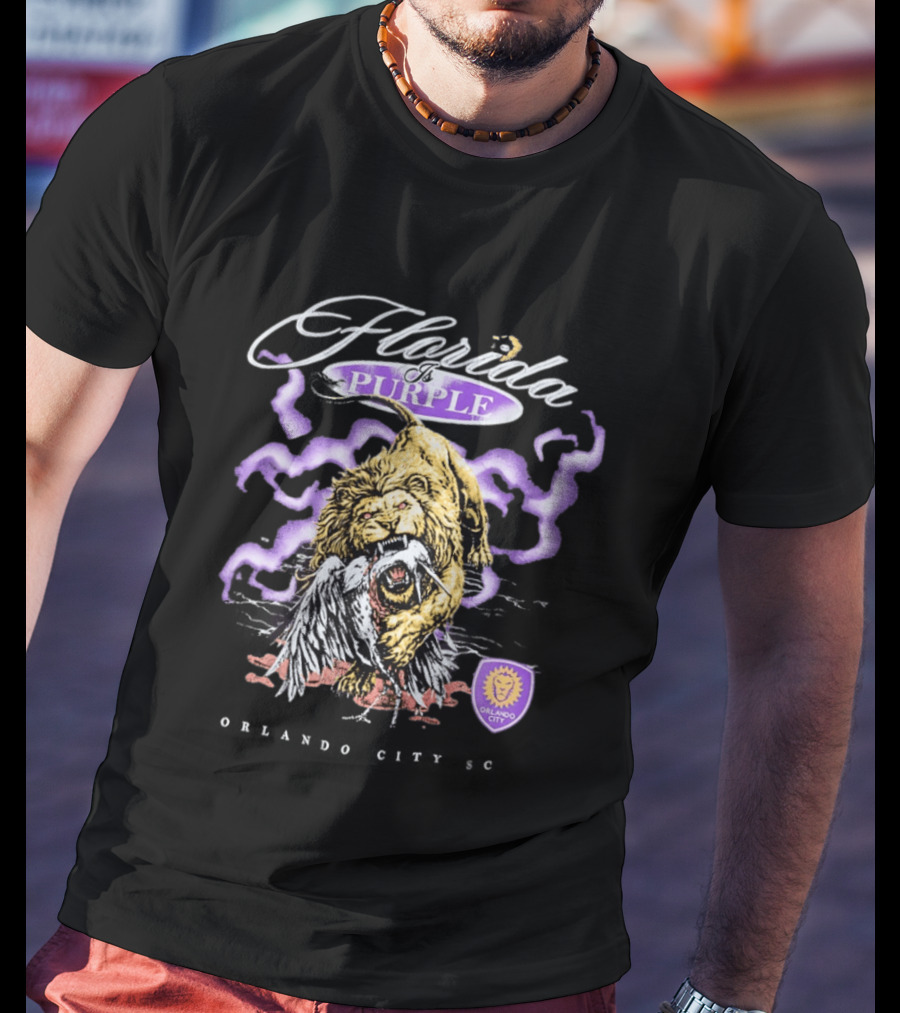 Florida Is Purple Orlando City SC Lion And Eagle Battle T-Shirt