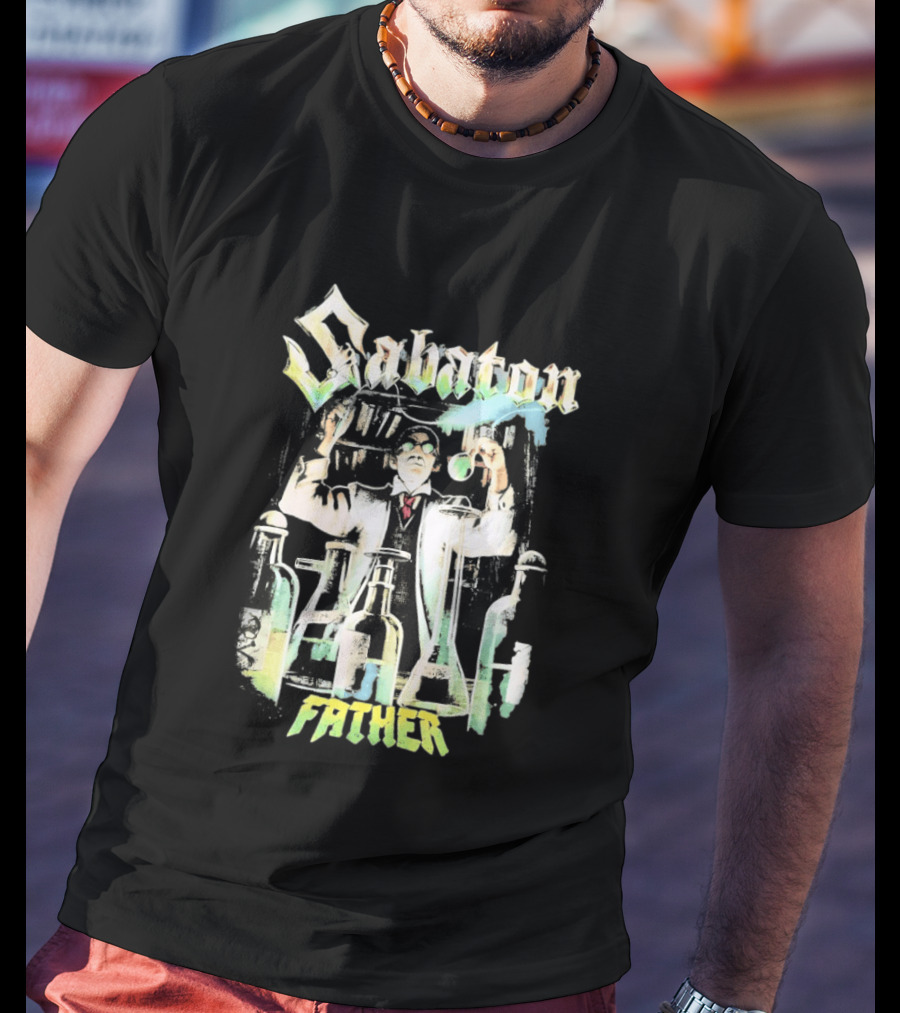 Sabaton Father Scientist With Beakers And Test Tubes T-Shirt