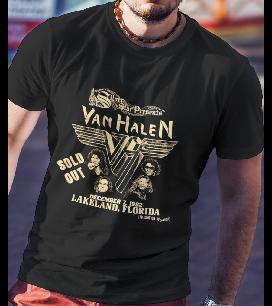 Silver Star Presents Van Halen December 7 1982 Sold Out Lakeland Florida Vintage 1982 Ltd Edition T-Shirt