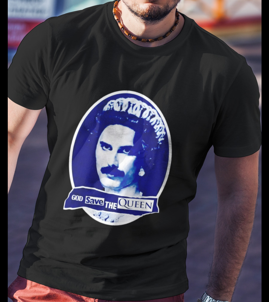 God Save The Queen Freddy Mercury Regal Punk Icon Sticker T-Shirt