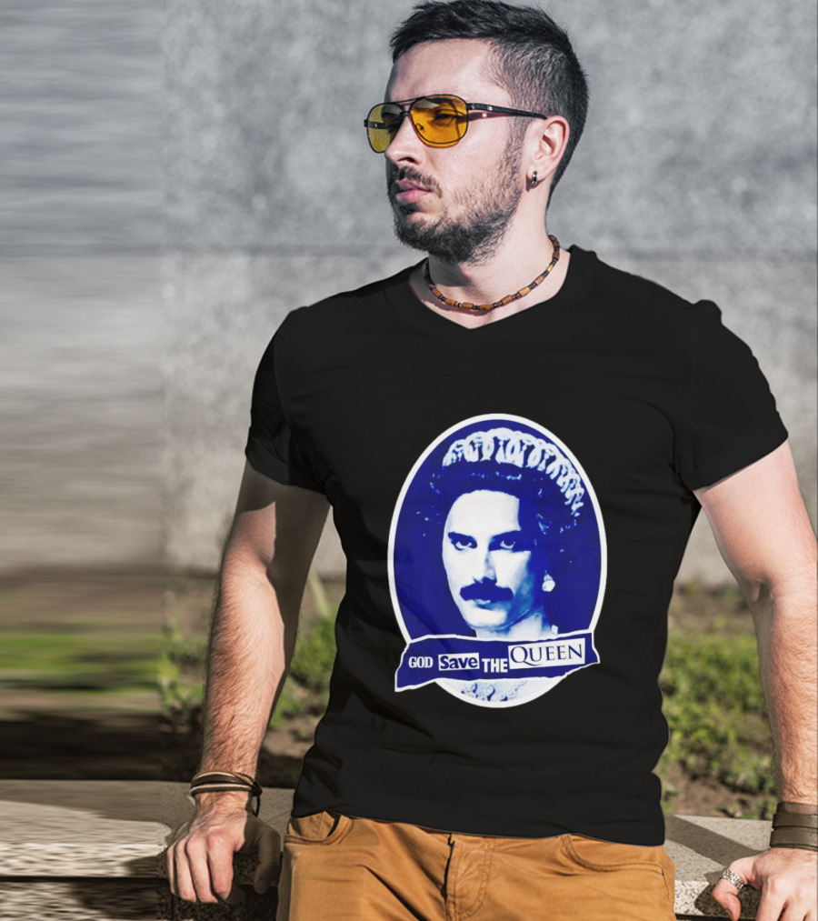God Save The Queen Freddy Mercury Regal Punk Icon Sticker T-Shirt