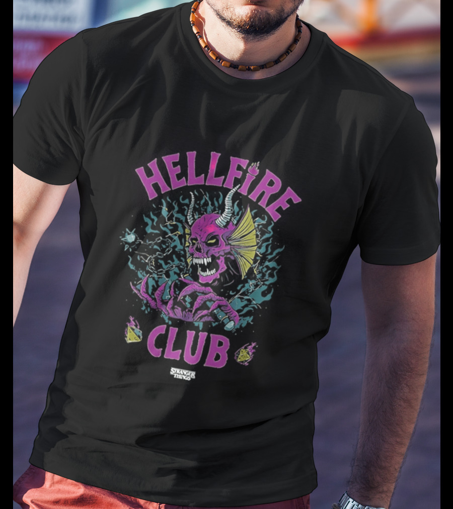 Hellfire Club Stranger Things Skull Sword Dice T-Shirt