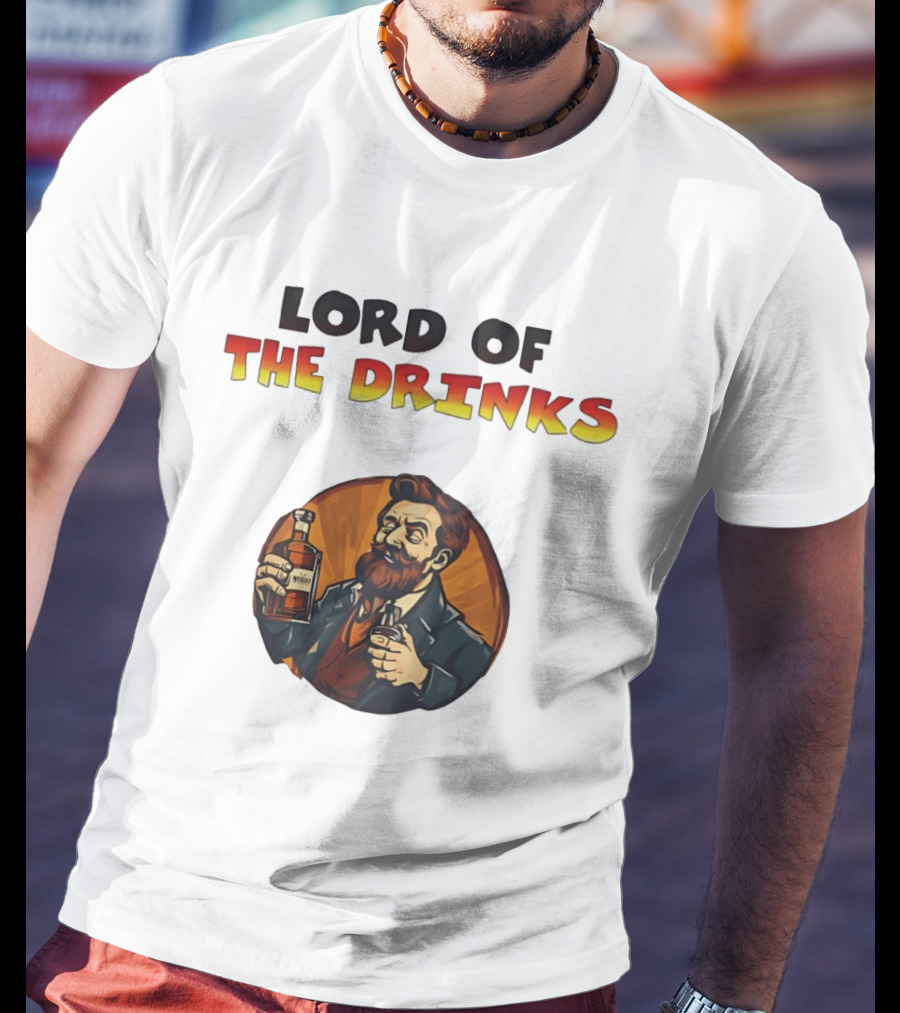 Lord Of The Drinks Whiskey Bearded Man T-Shirt