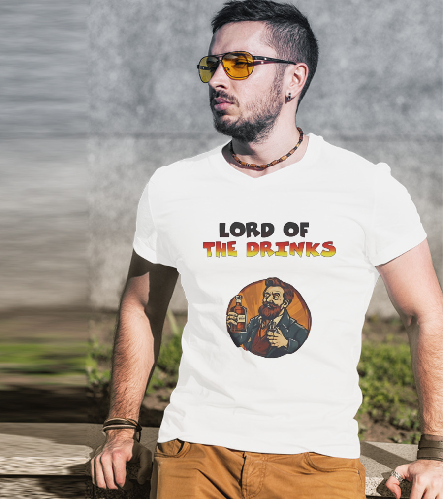 Lord Of The Drinks Whiskey Bearded Man T-Shirt