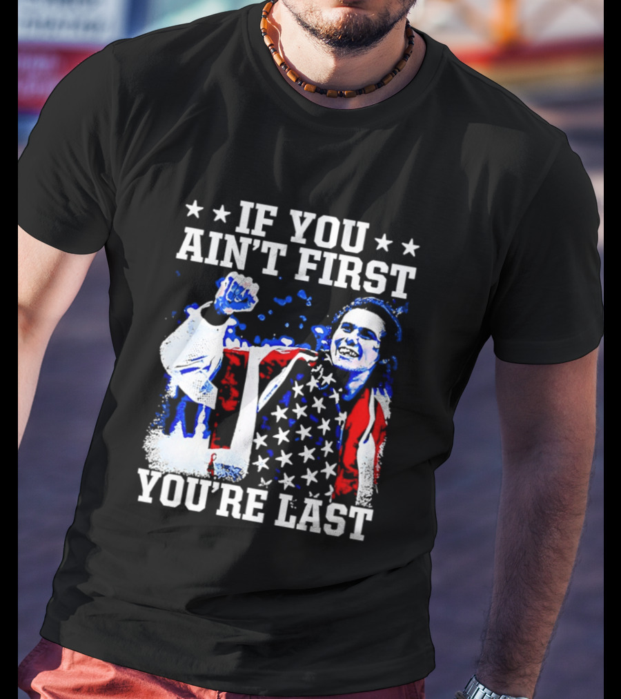Jack Hughes If You Ain't First You're Last 2026 Winter Olympics USA Flag Victory T-Shirt