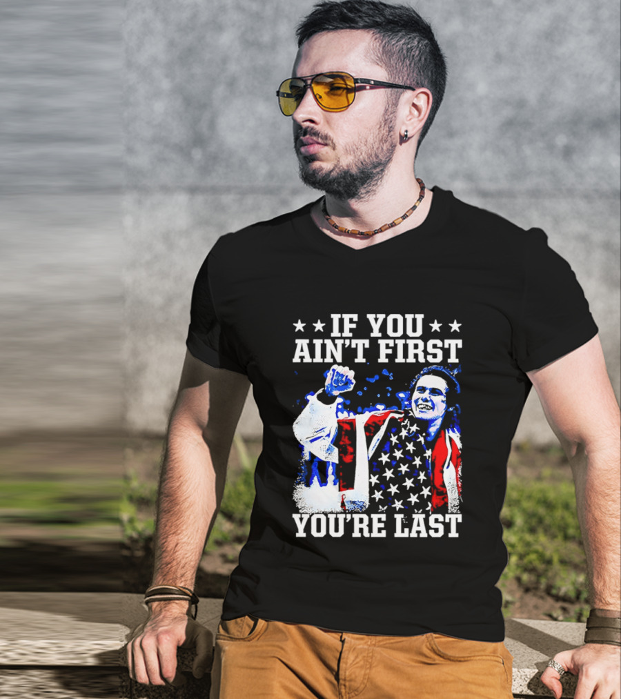 Jack Hughes If You Ain't First You're Last 2026 Winter Olympics USA Flag Victory T-Shirt