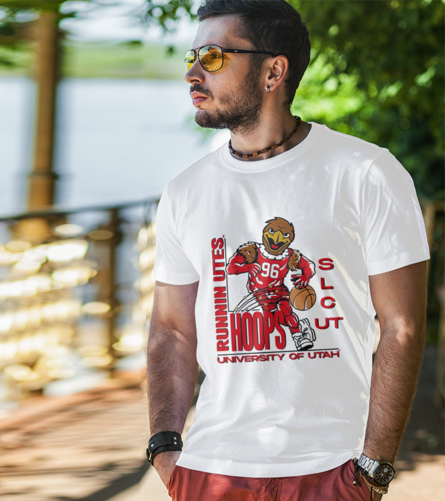 Runnin Utes Hoops SLcut University Of Utah Basketball Bird T-Shirt