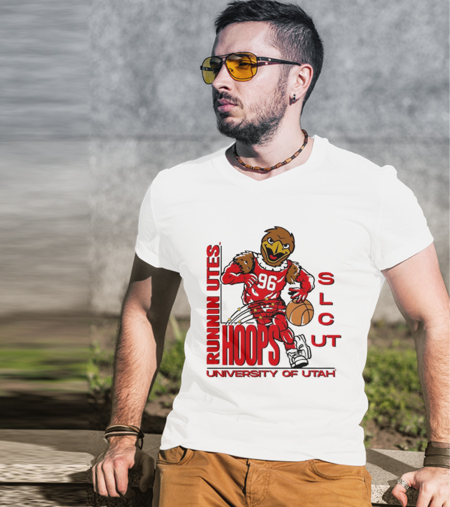 Runnin Utes Hoops SLcut University Of Utah Basketball Bird T-Shirt