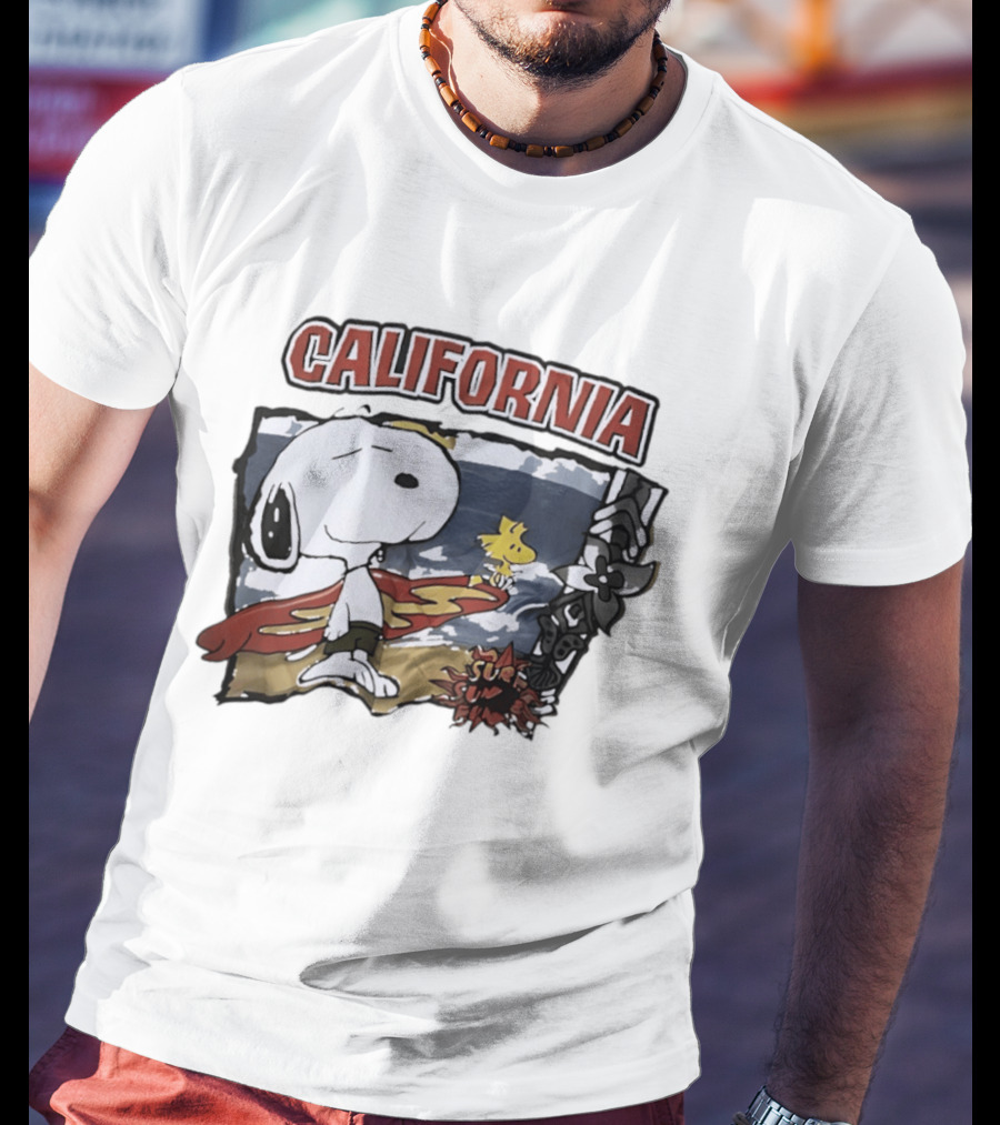 California Snoopy Woodstock Surf Sun Fun T-Shirt