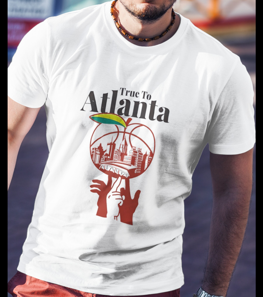 True To Atlanta Apple Skyline Basketball City Skyline T-Shirt