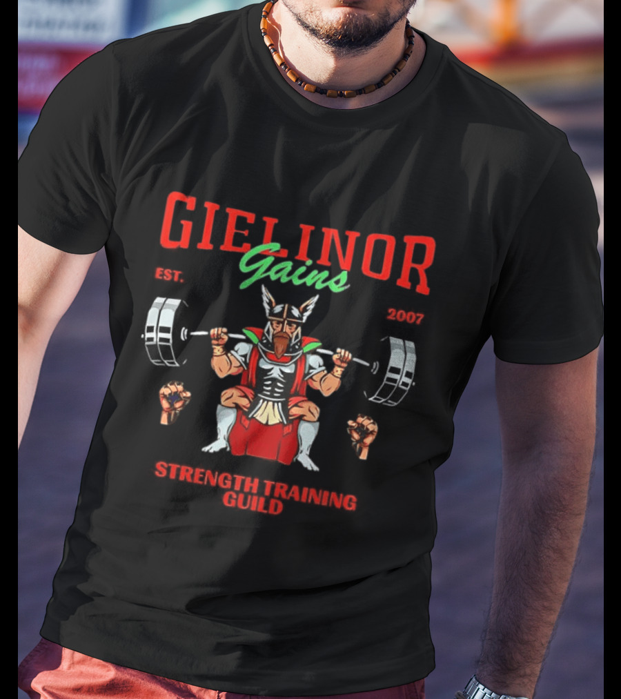 Gielinor Gains Strength Training Guild Fitness Warrior T-Shirt