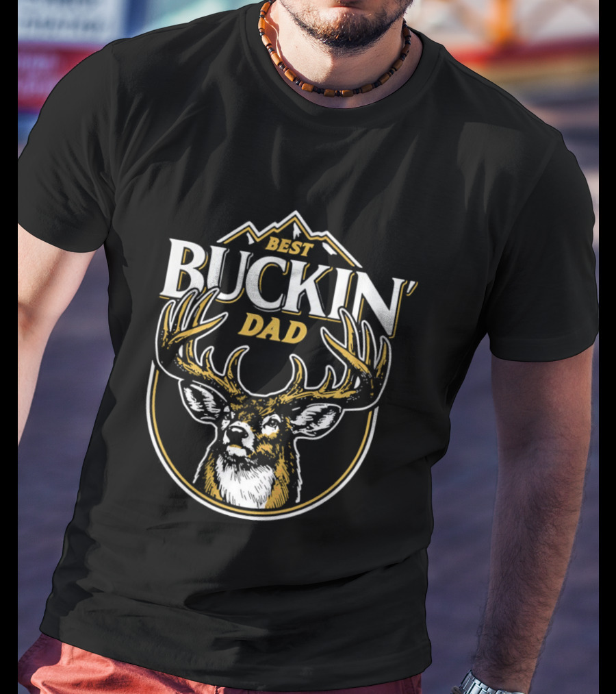 Best Buckin' Dad Deer Antlers Mountain T-Shirt