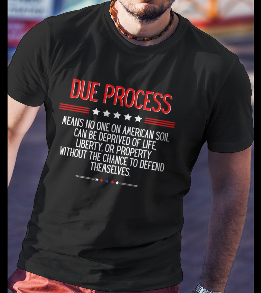 Due Process Means No One On American Soil Can Be Deprived Of Life Liberty Or Property Without The Chance To Defend Themselves T-Shirt