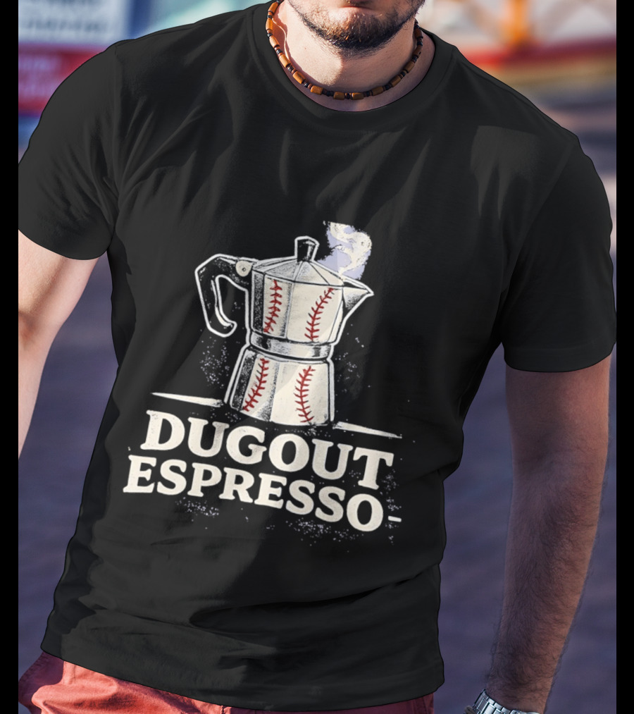 Dugout Espresso Coffee Baseball Pot Seam T-Shirt