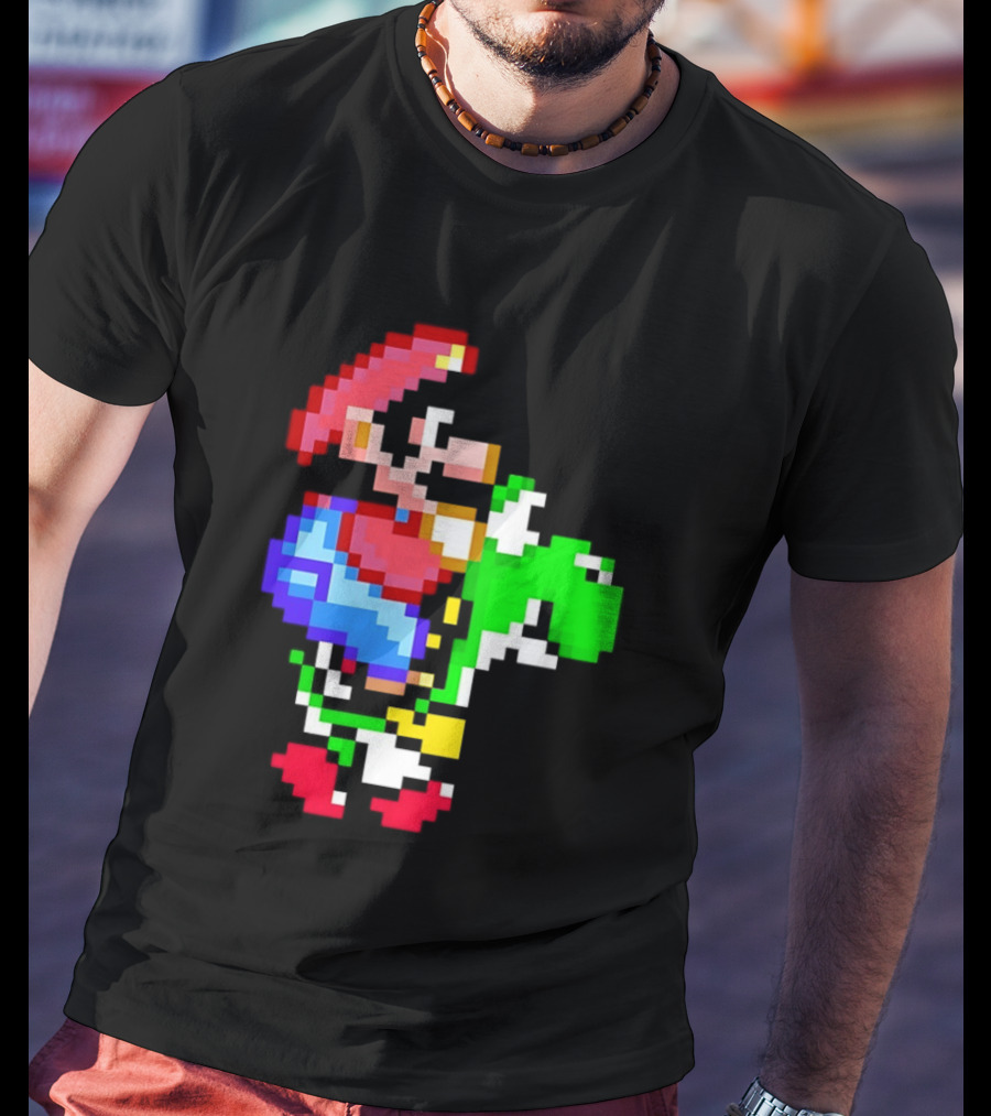 Mario And Yoshi Super Mario World Pixel T-Shirt
