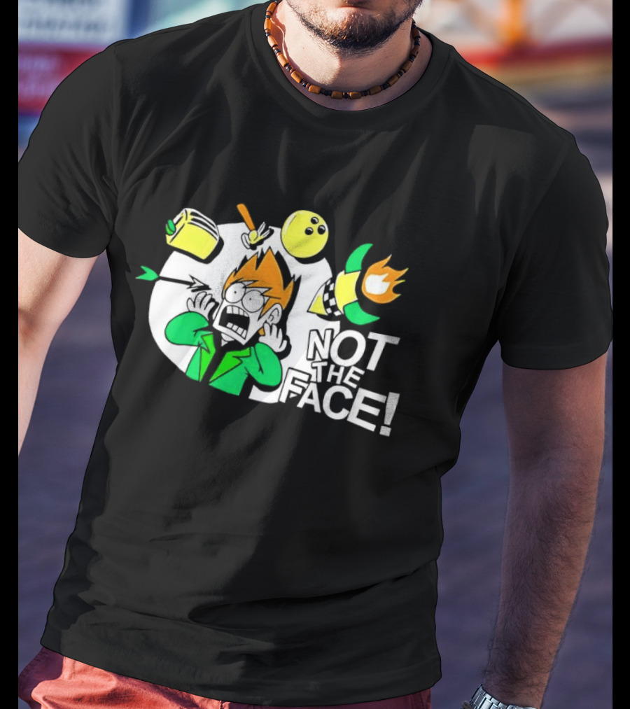 Eddsworld Not The Face Cartoon Humor Expression Colorful Characters T-Shirt