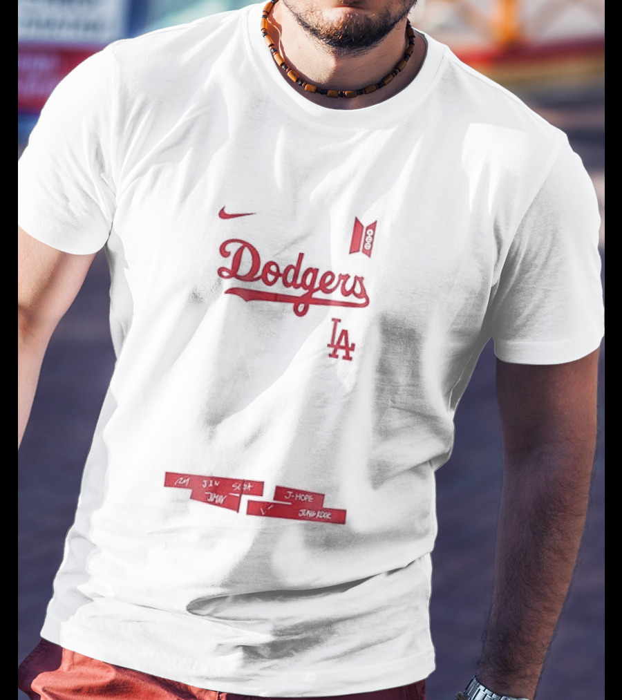 Los Angeles Dodgers BTS World Tour Tracklist Collaboration T-Shirt
