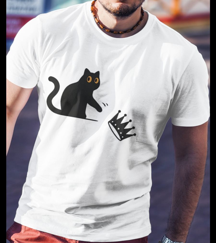No Kings Cat 2026 Meme Black Cat And Crown T-Shirt