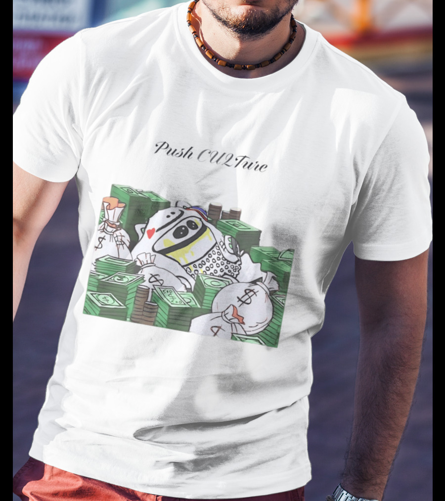 Push CU2Ture Among Us Character Surrounded By Money And Stacks T-Shirt