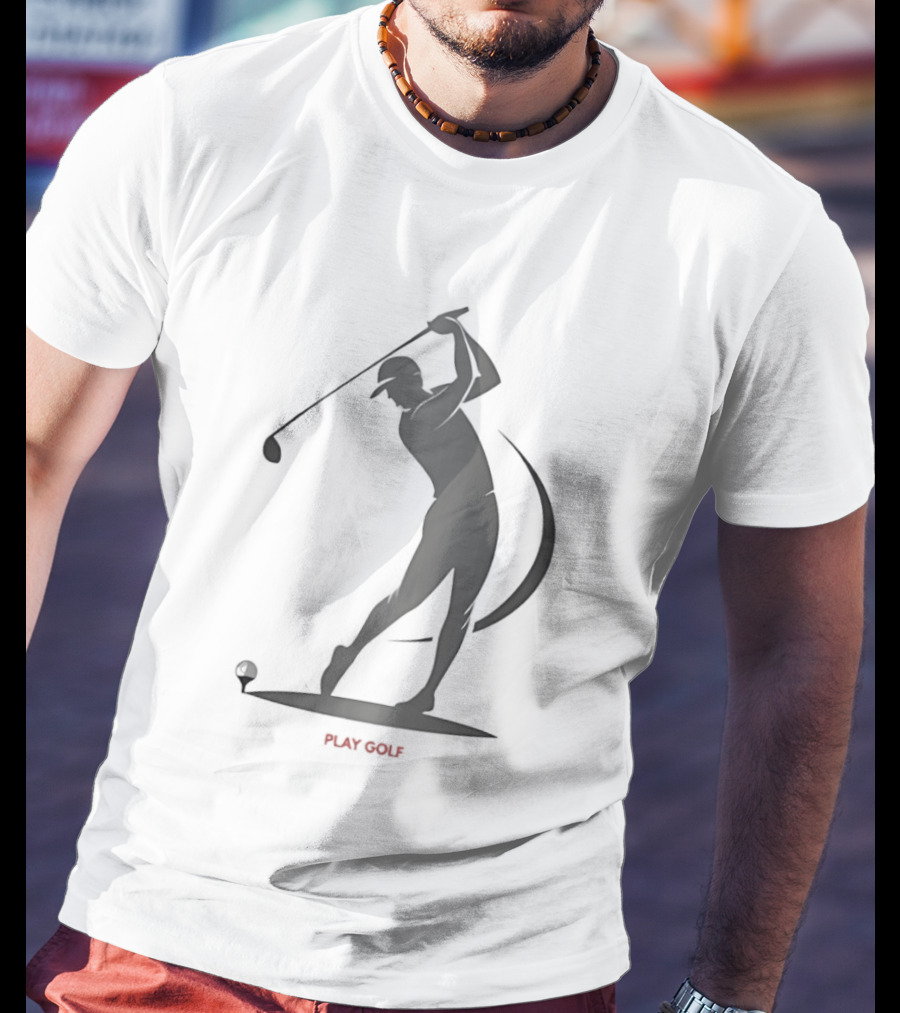 Play Golf Silhouette Of Man Swinging Club T-Shirt