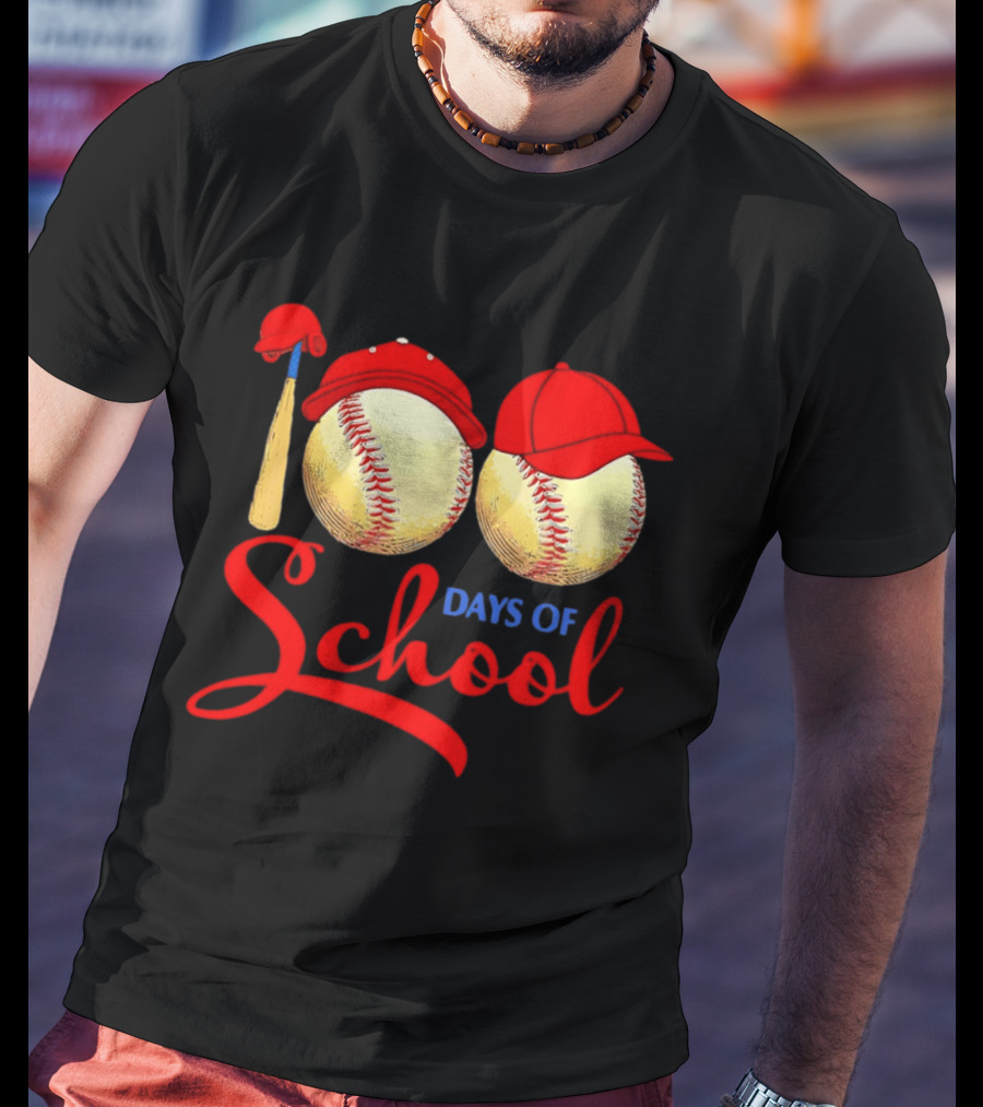 100 Days Of School Baseball Hat Celebration T-Shirt