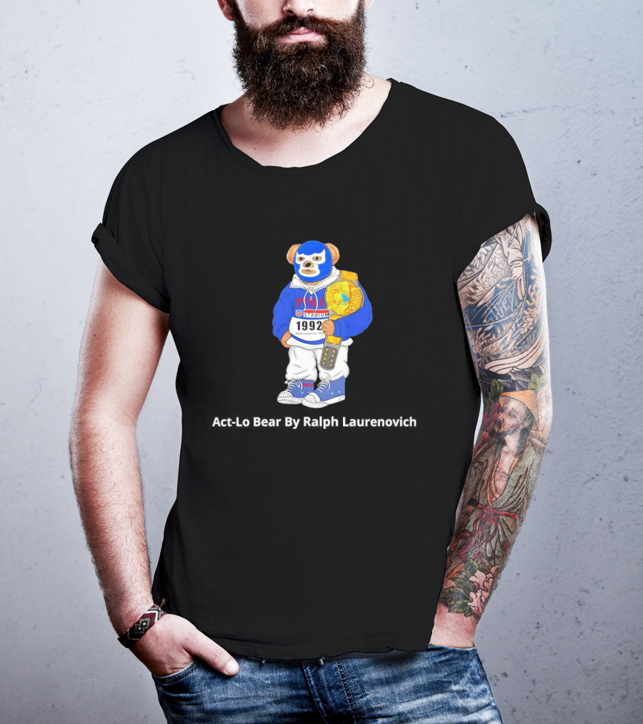 Polo Stadium 1992 Bear By Ralph Laurenovich With Wrestling Championship Belt T-Shirt