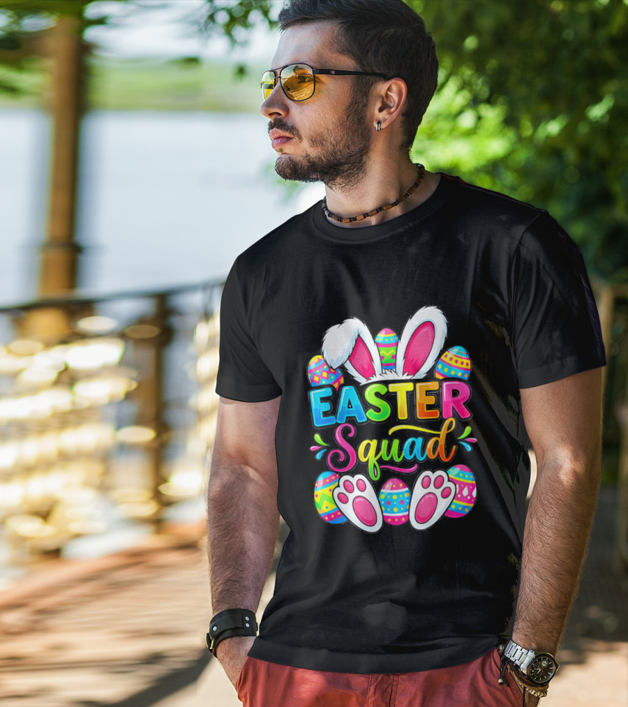 Easter Squad Bunny Ears Colorful Egg Hunt Matching Family 2026 T-Shirt