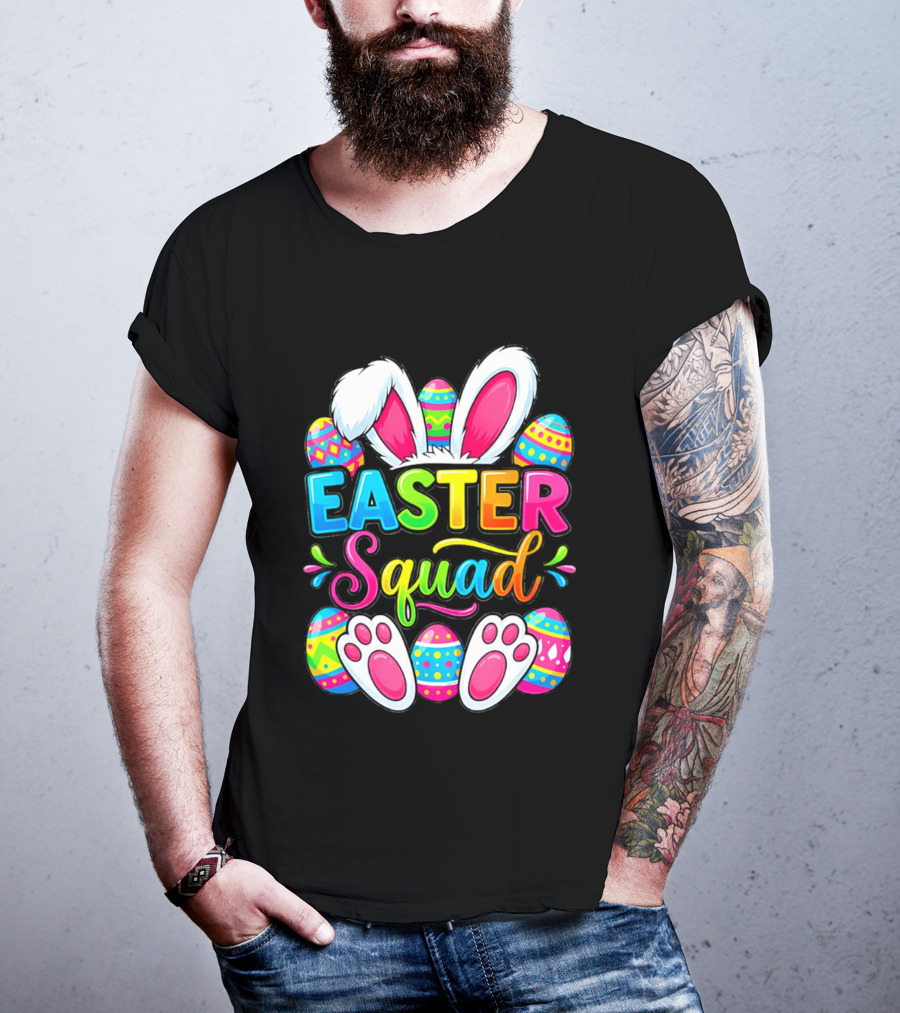 Easter Squad Bunny Ears Colorful Egg Hunt Matching Family 2026 T-Shirt
