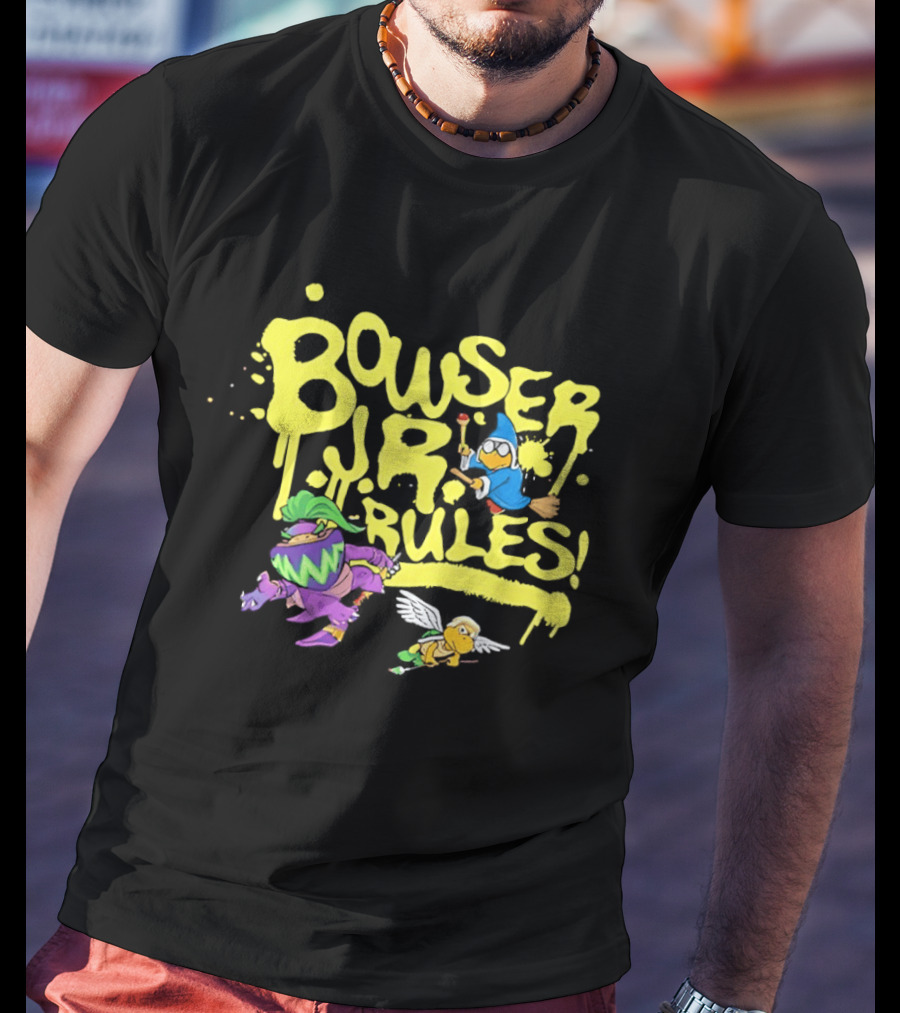 Bowser Jr Kamek And Paratroopa Bowser Jr Rules Mario Gaming Characters T-Shirt