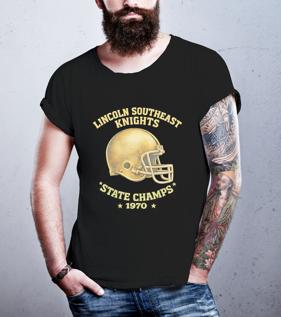 Lincoln Southeast Knights State Champs 1970 Helmet T-Shirt