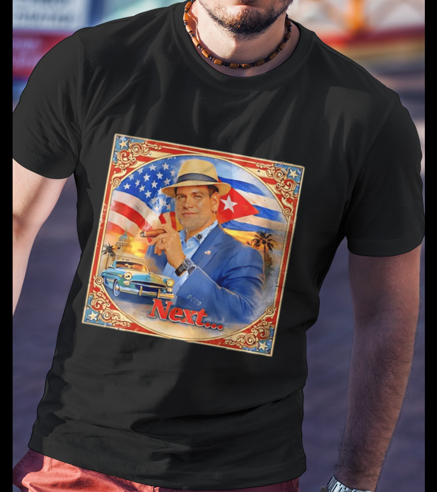 Next USA Cuban Cigar American Flag Man T-Shirt