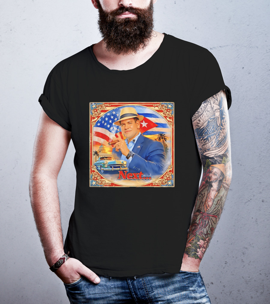 Next USA Cuban Cigar American Flag Man T-Shirt