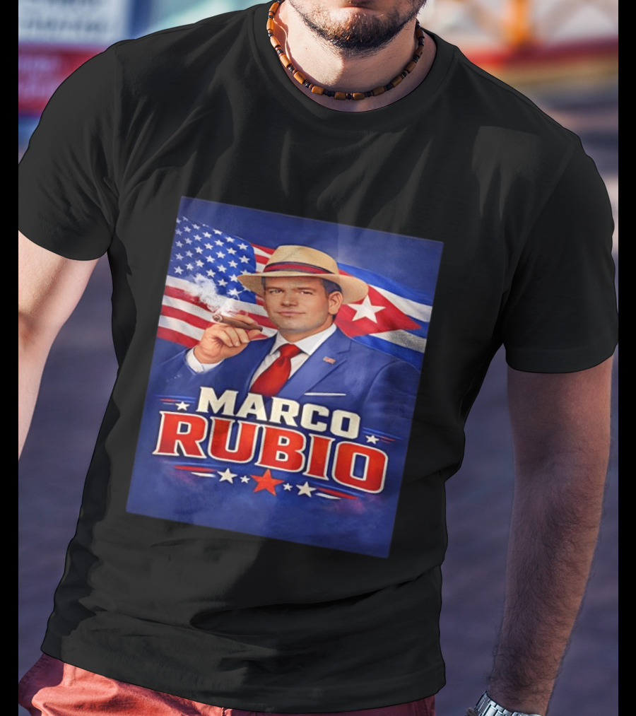 Marco Rubio Cigar USA American Cuban Flag T-Shirt