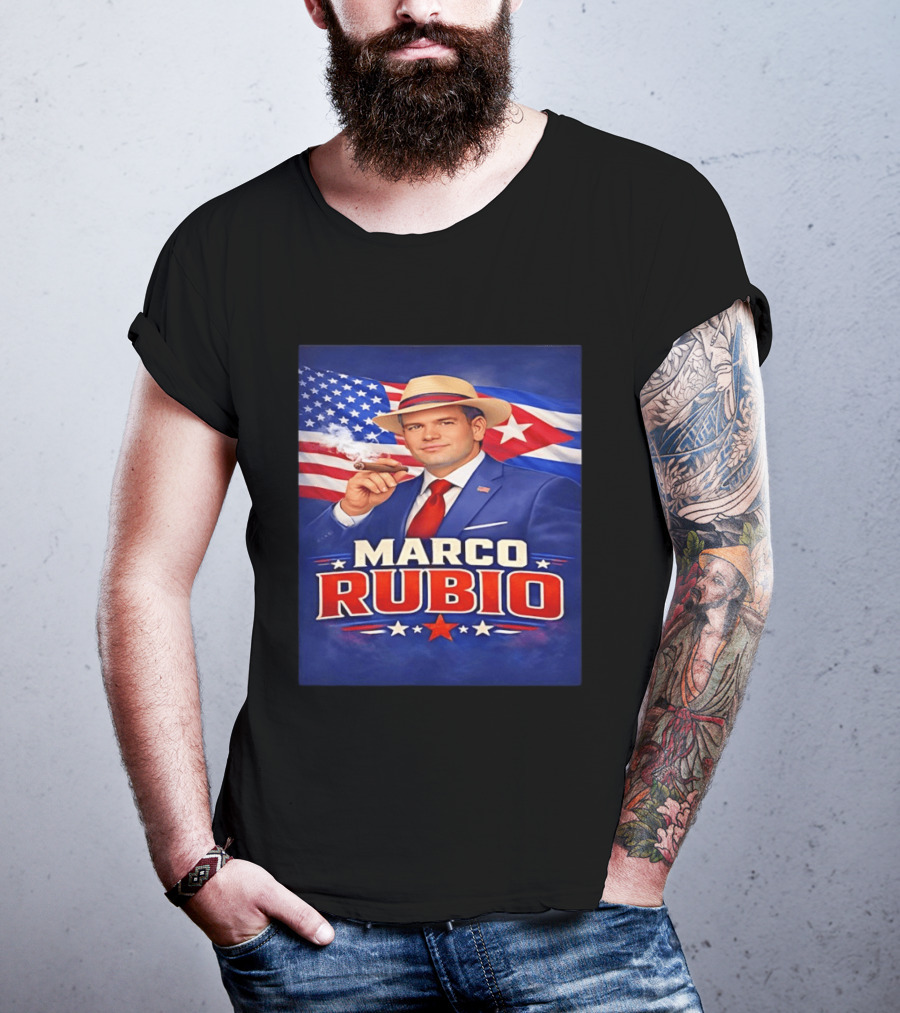 Marco Rubio Cigar USA American Cuban Flag T-Shirt