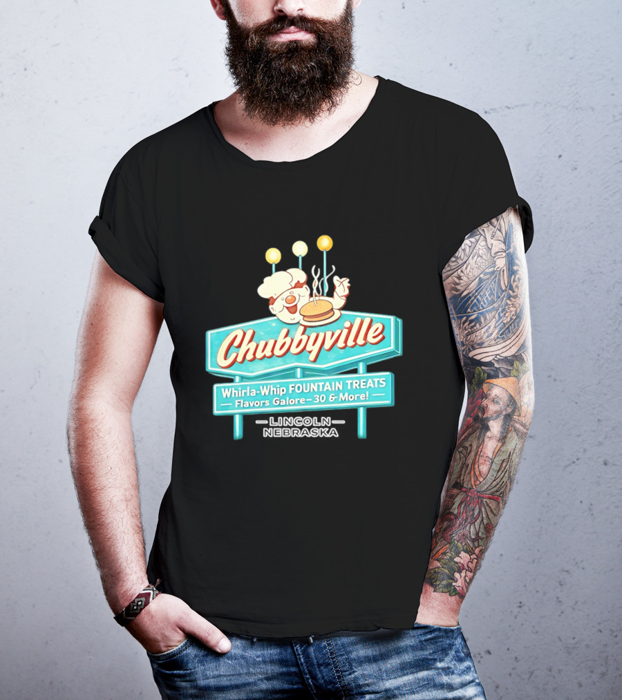 Chubbyville Whirla Whip Fountain Treats Flavors Galore 30 & More Lincoln Nebraska T-Shirt