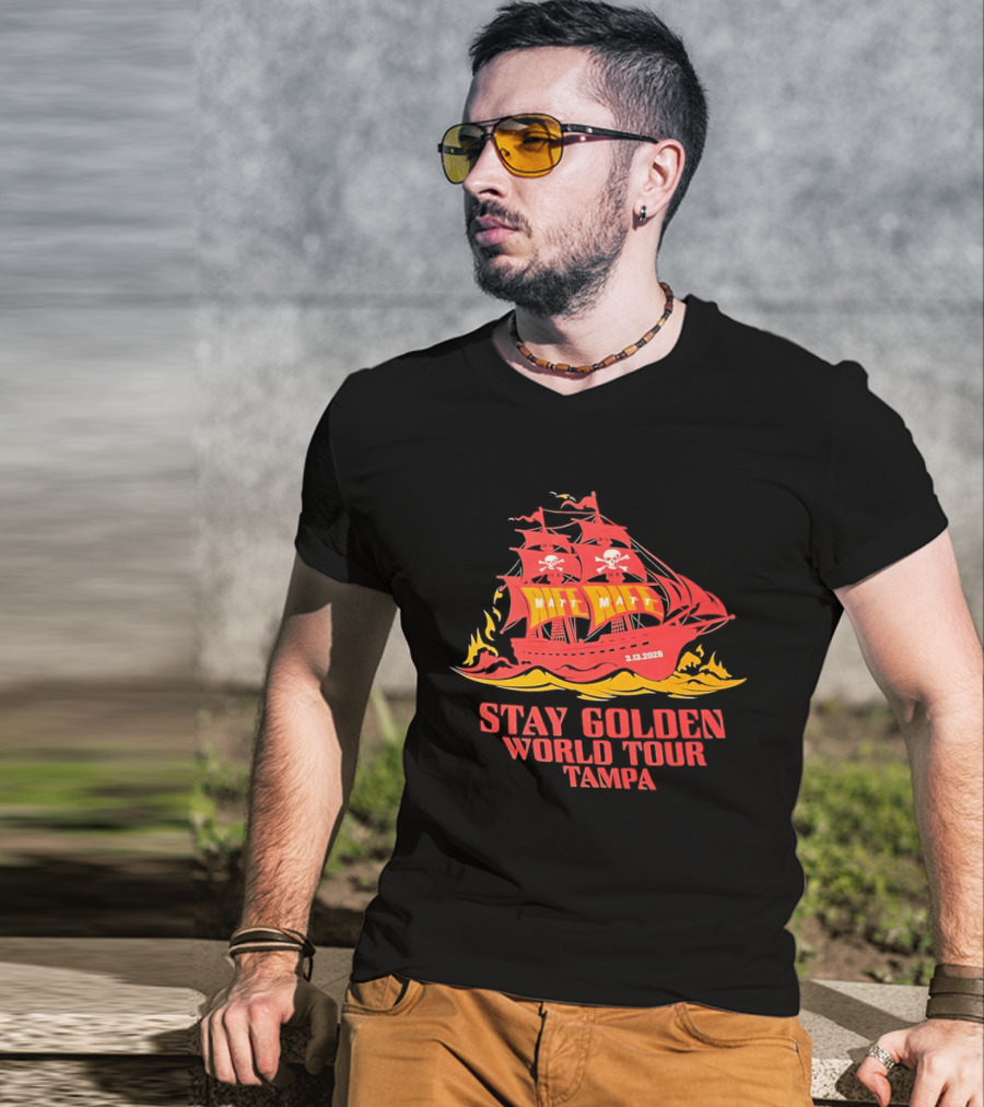 Matt Matt Stay Golden World Tour 3.13.2025 Tampa Pirate Ship T-Shirt