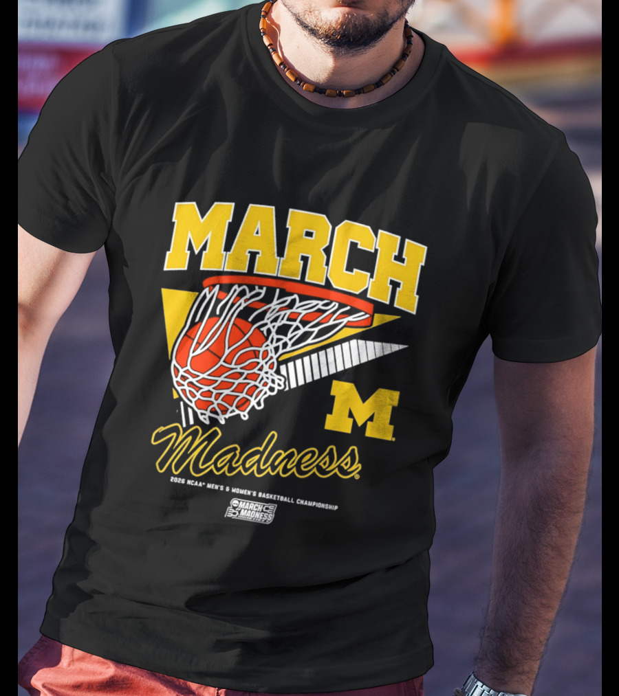 Michigan Wolverines March Madness MBB & WBB 2026 Basketball Championship Swish T-Shirt