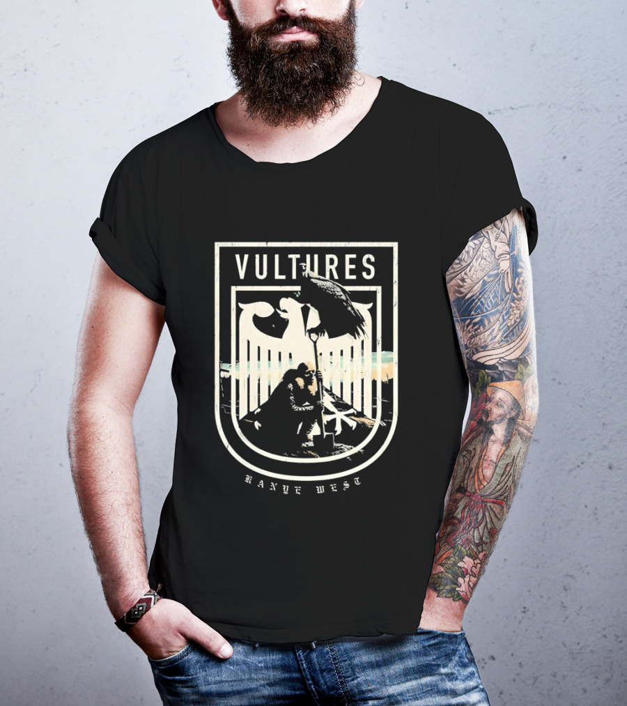 Vultures Kanye West Shield With Vultures And Embrace T-Shirt
