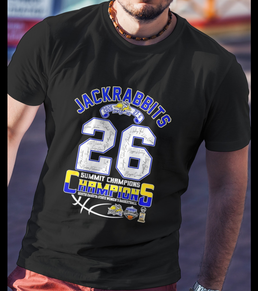 Jackrabbits Summit League Champions 2026 27 6 Score Signature Edition T-Shirt