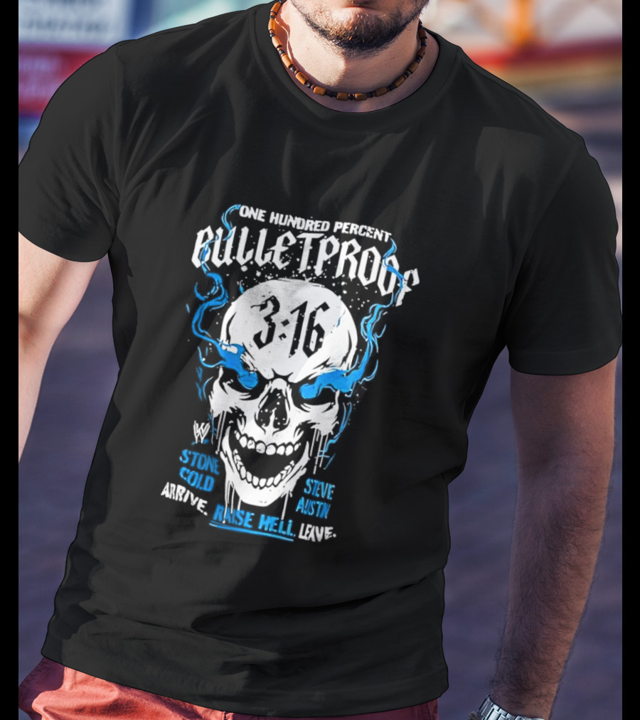 Stone Cold Steve Austin 3:16 One Hundred Percent Bulletproof Skull T-Shirt