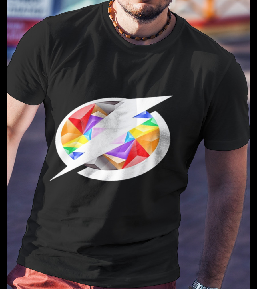 Tampa Bay Lightning Rainbow Pride Lightning Bolt T-Shirt