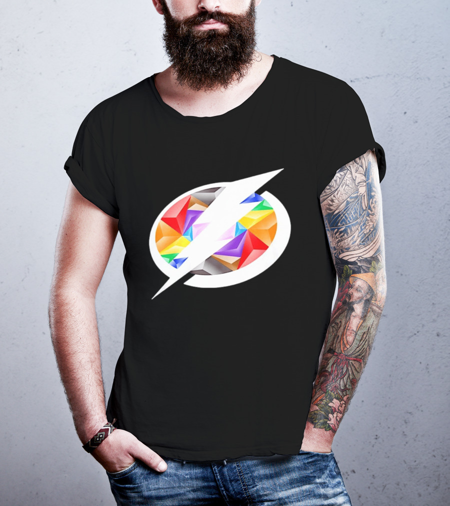 Tampa Bay Lightning Rainbow Pride Lightning Bolt T-Shirt