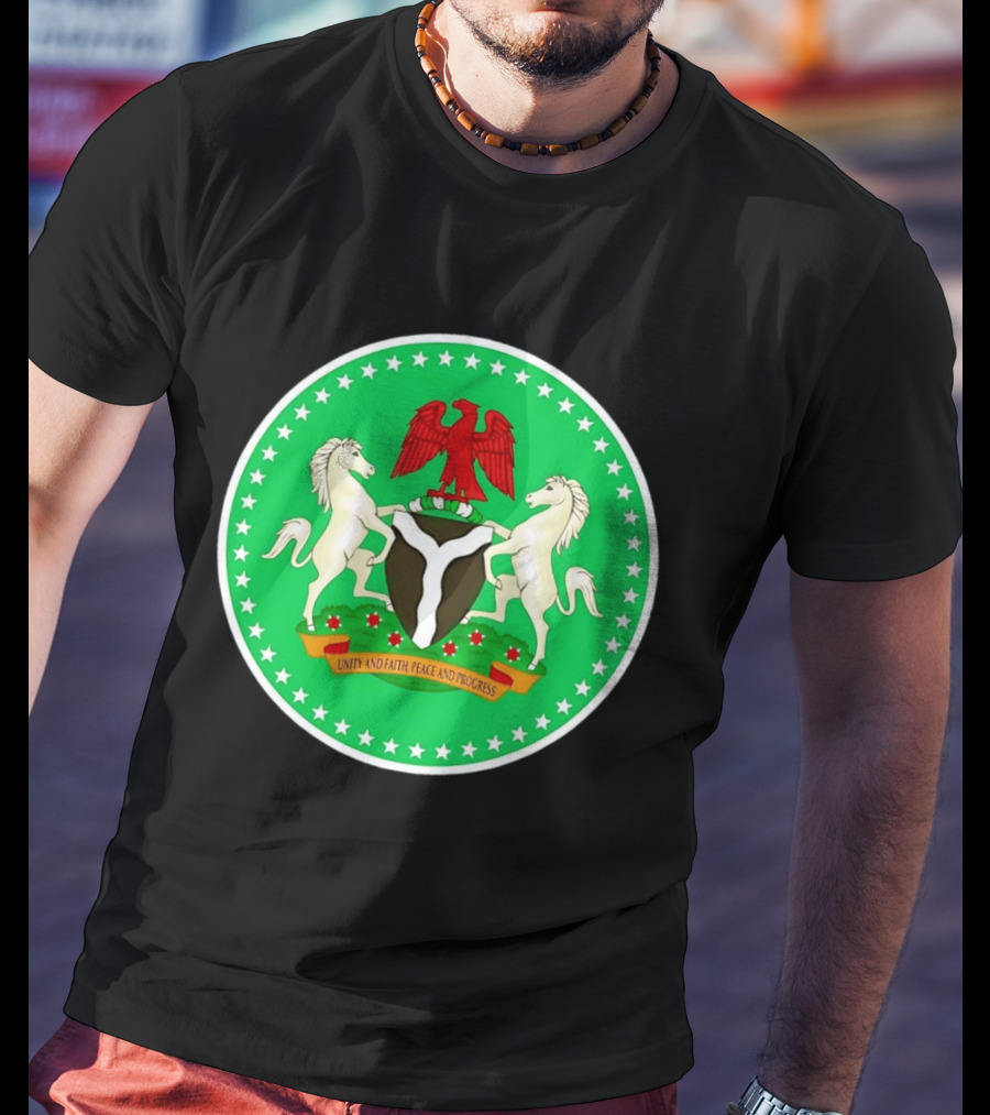 Unity Faith Peace Progress Nigeria National Coat Of Arms T-Shirt