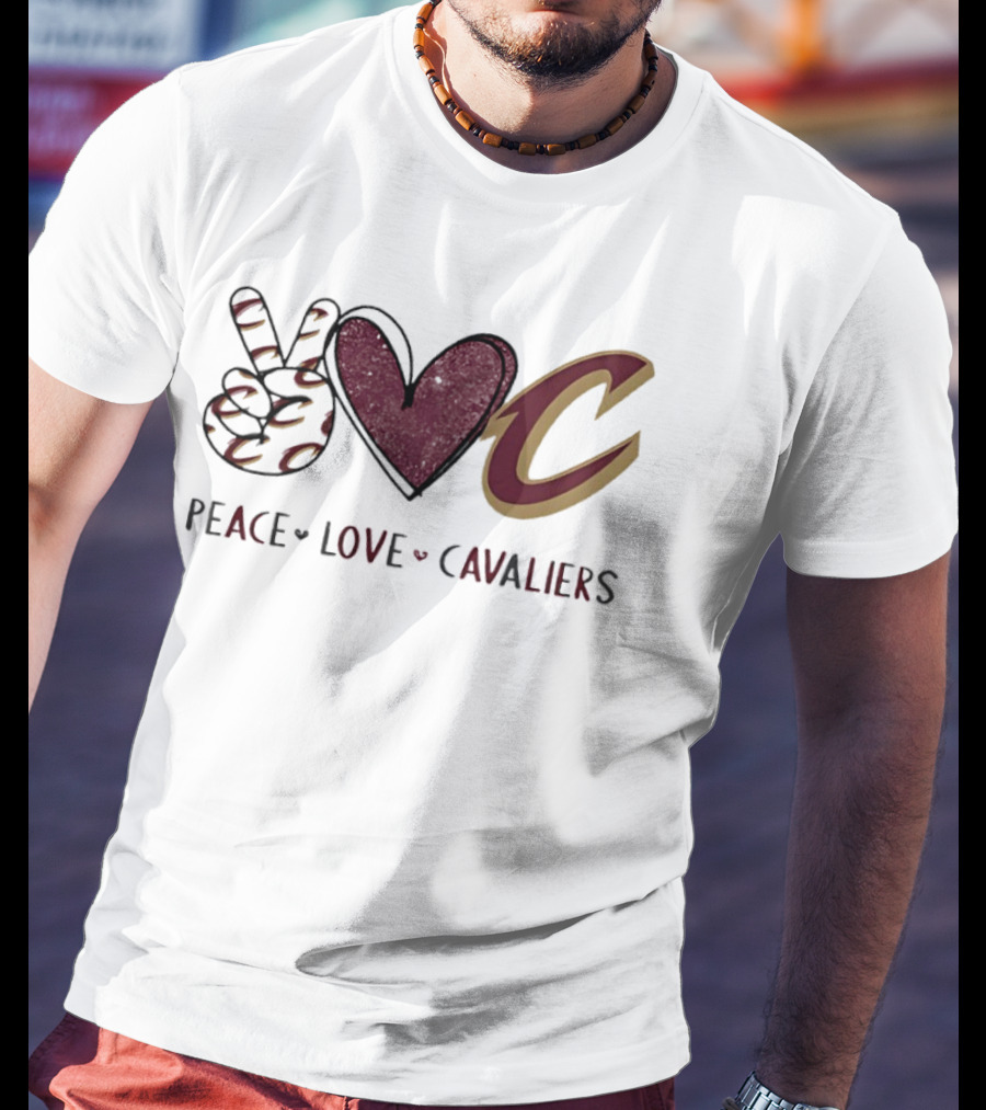 Cleveland Cavaliers Peace Love C Hand Team T-Shirt