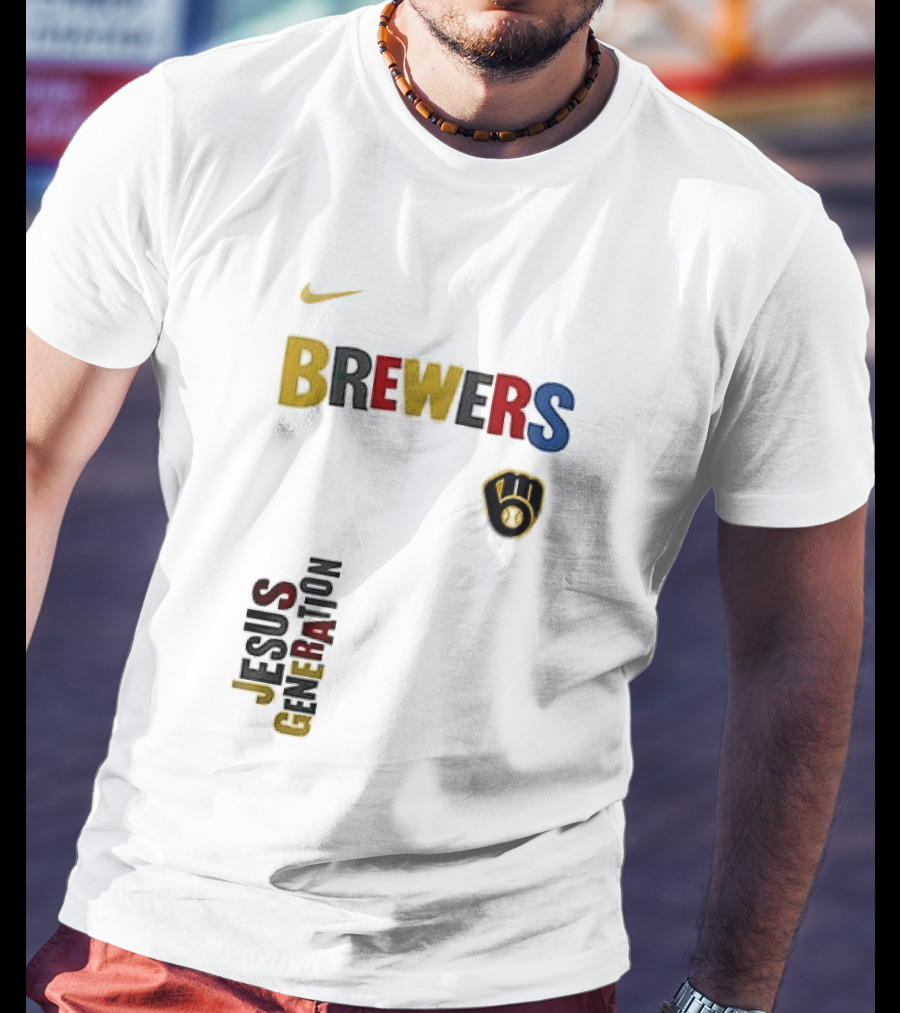 Nike Brewers Jesus Generation Tour Milwaukee Baseball T-Shirt