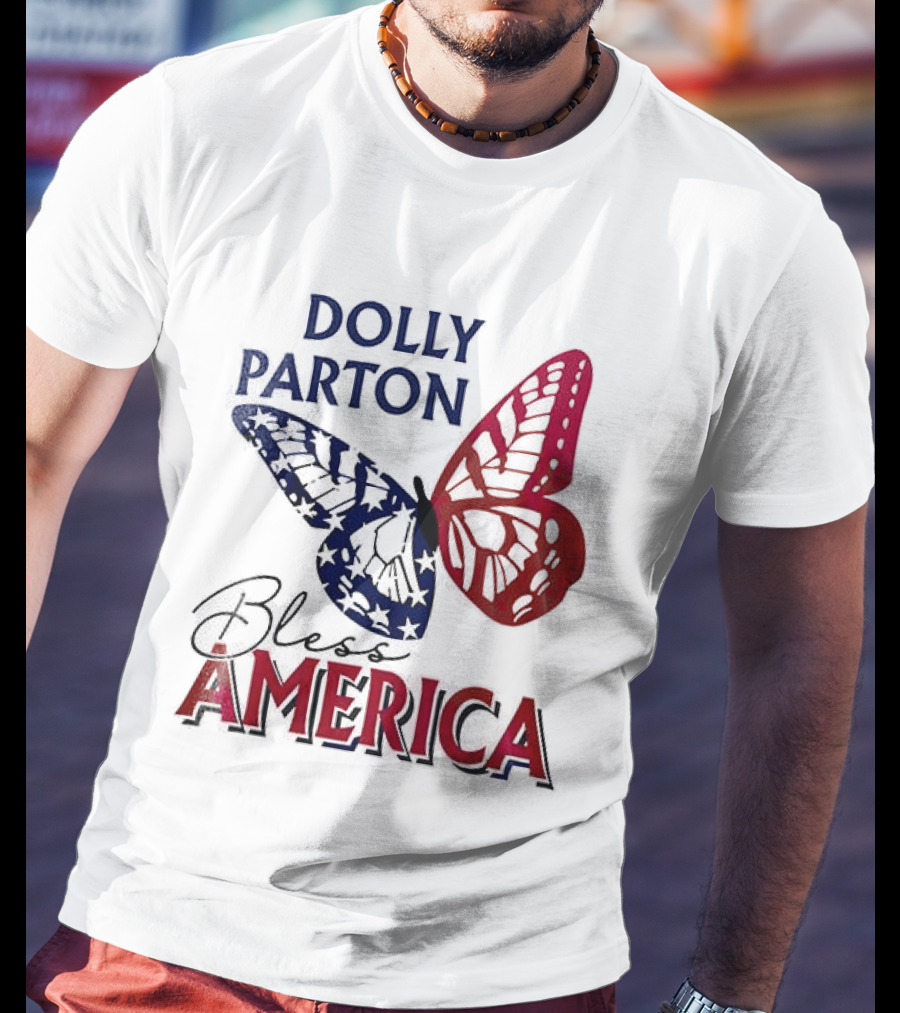 Dolly Parton Bless America Patriotic Butterfly Team USA 250th Anniversary T-Shirt
